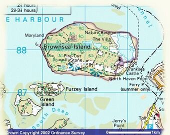 Mapa de la Isla de Brownsea